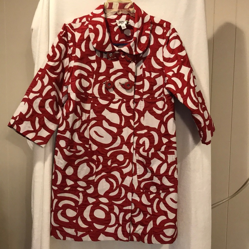 Ivy Jane red and white jacket. Women’s size Large